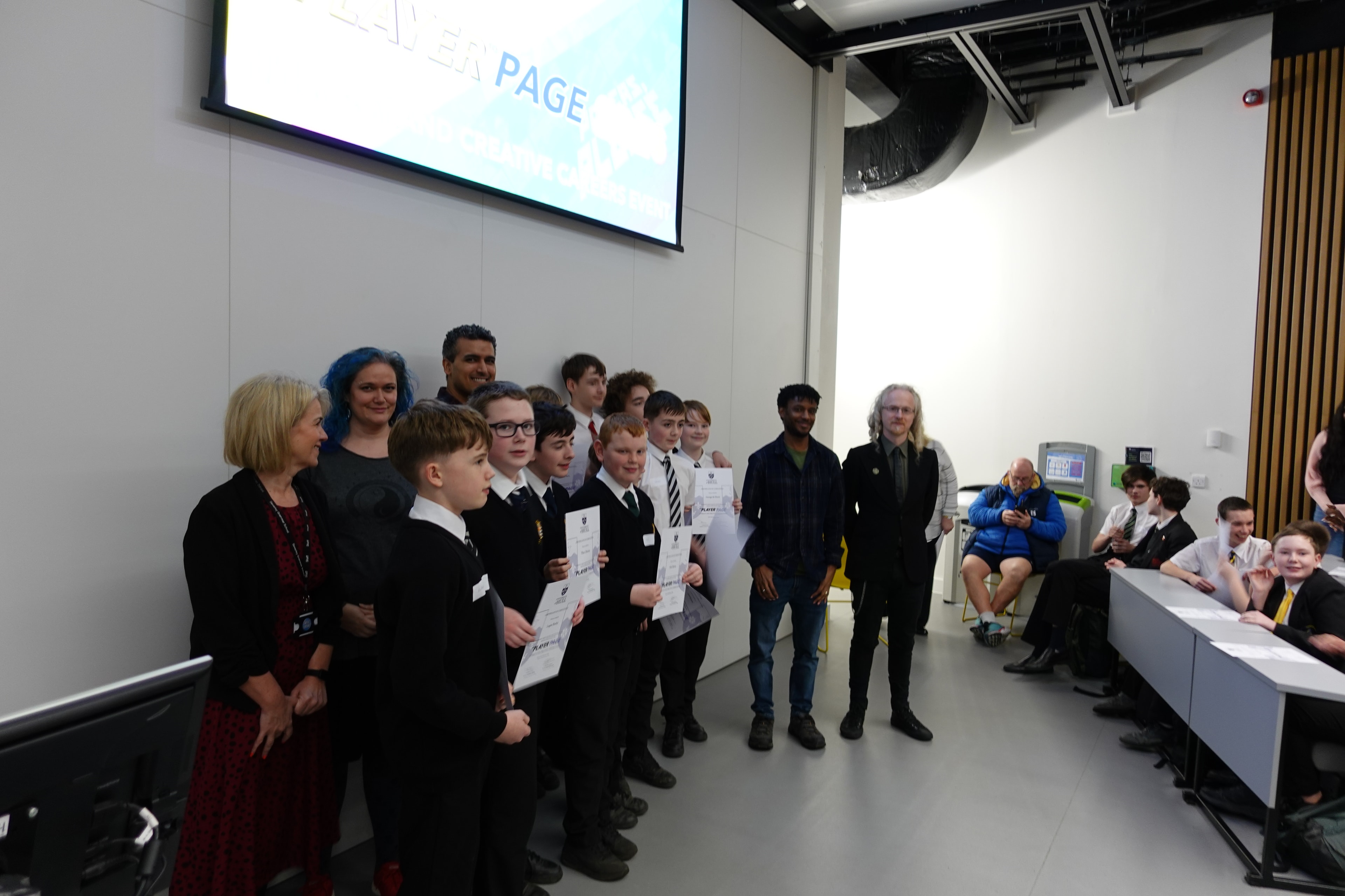 Beverley Grammar School students receiving awards