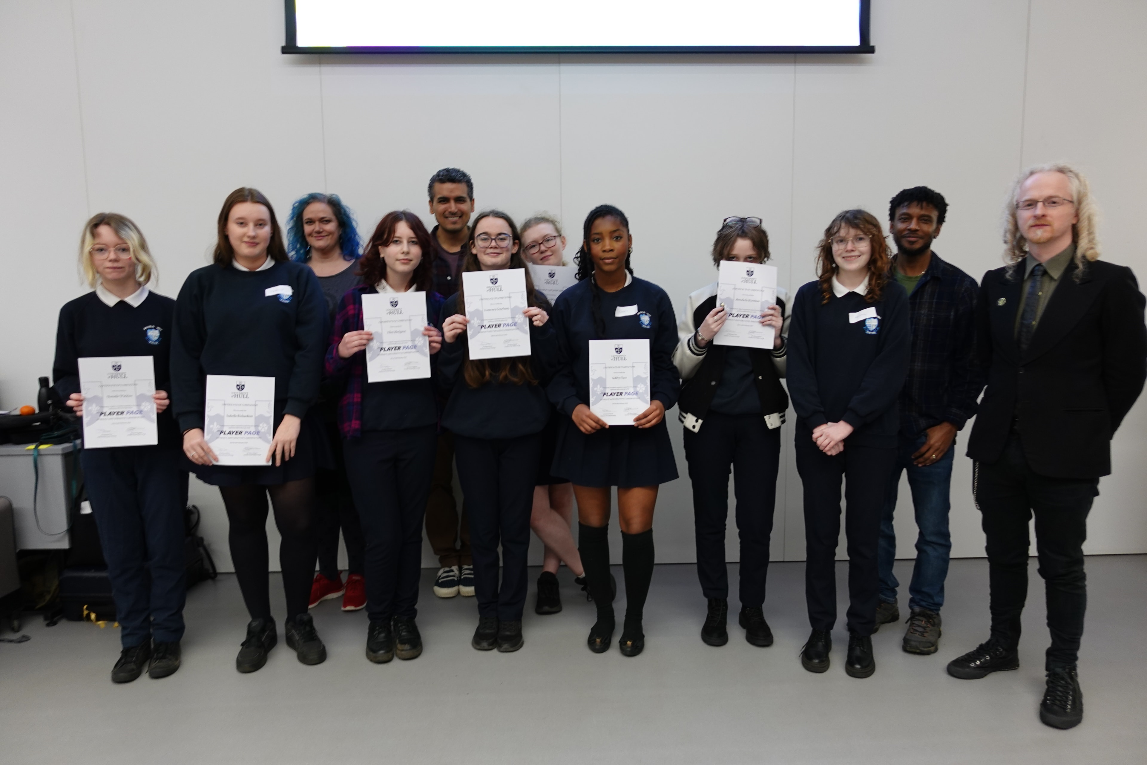 Beverley High School students with certificates