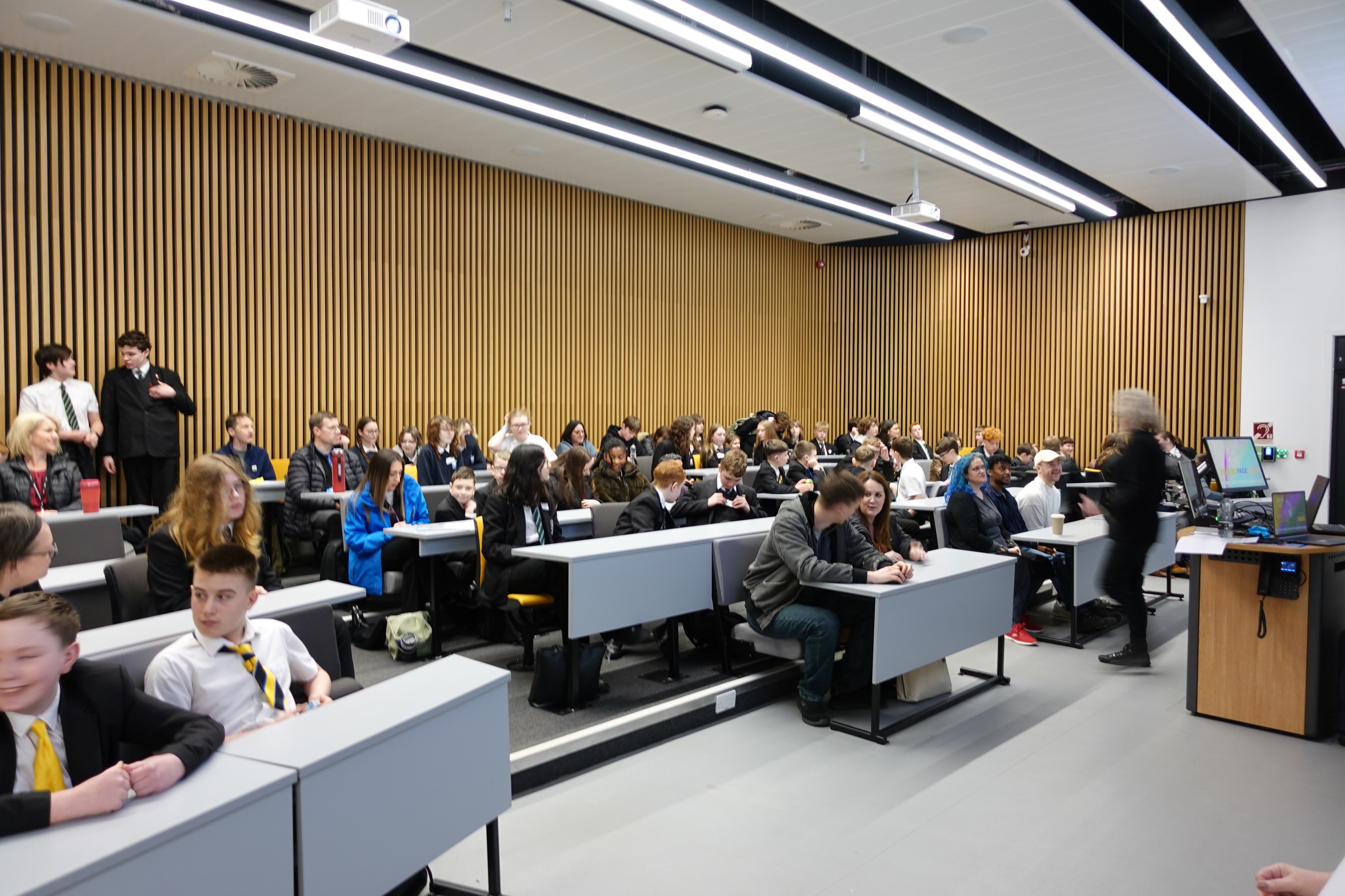 Students in the modern lecture hall