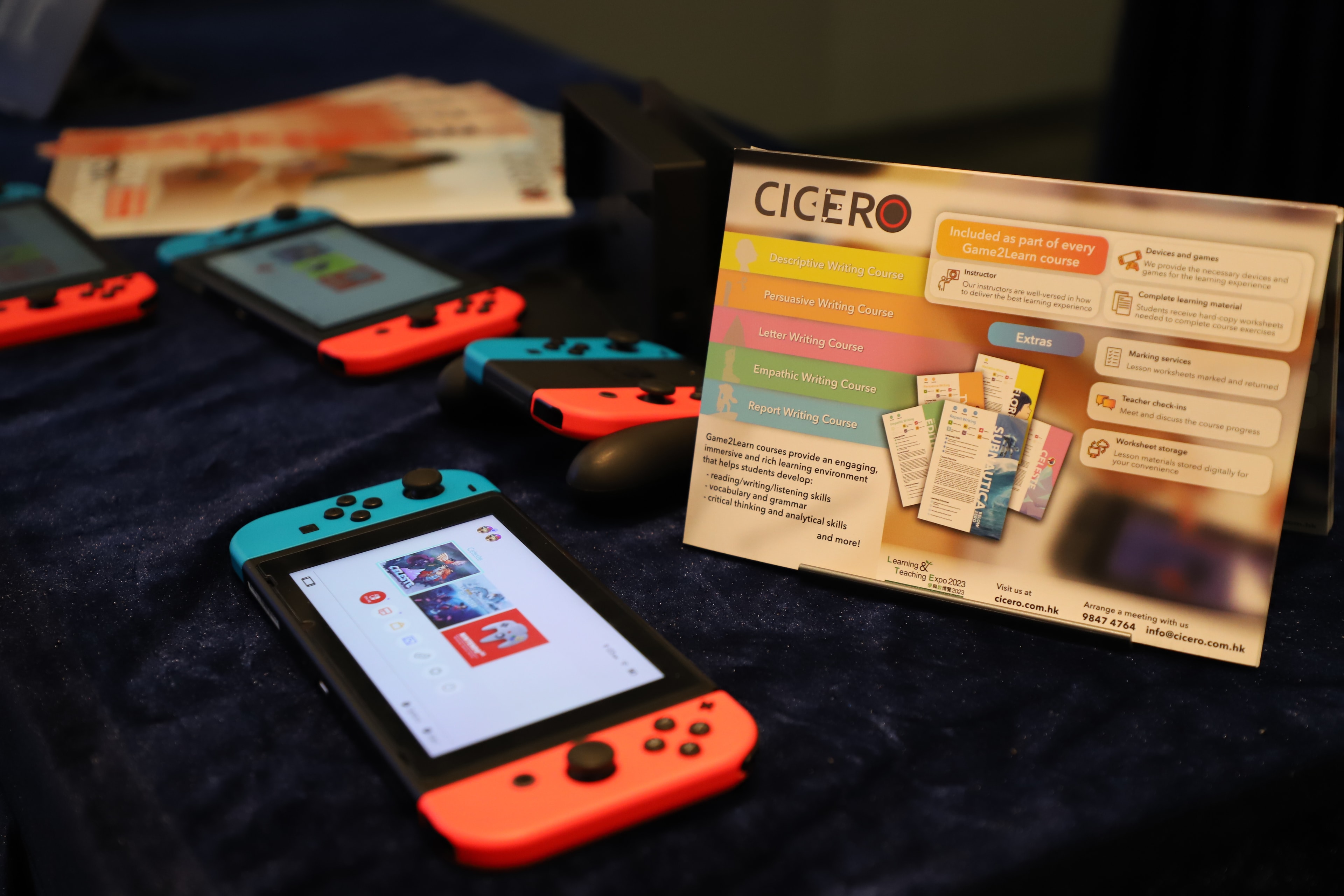 Nintendo Switch gaming station at the event