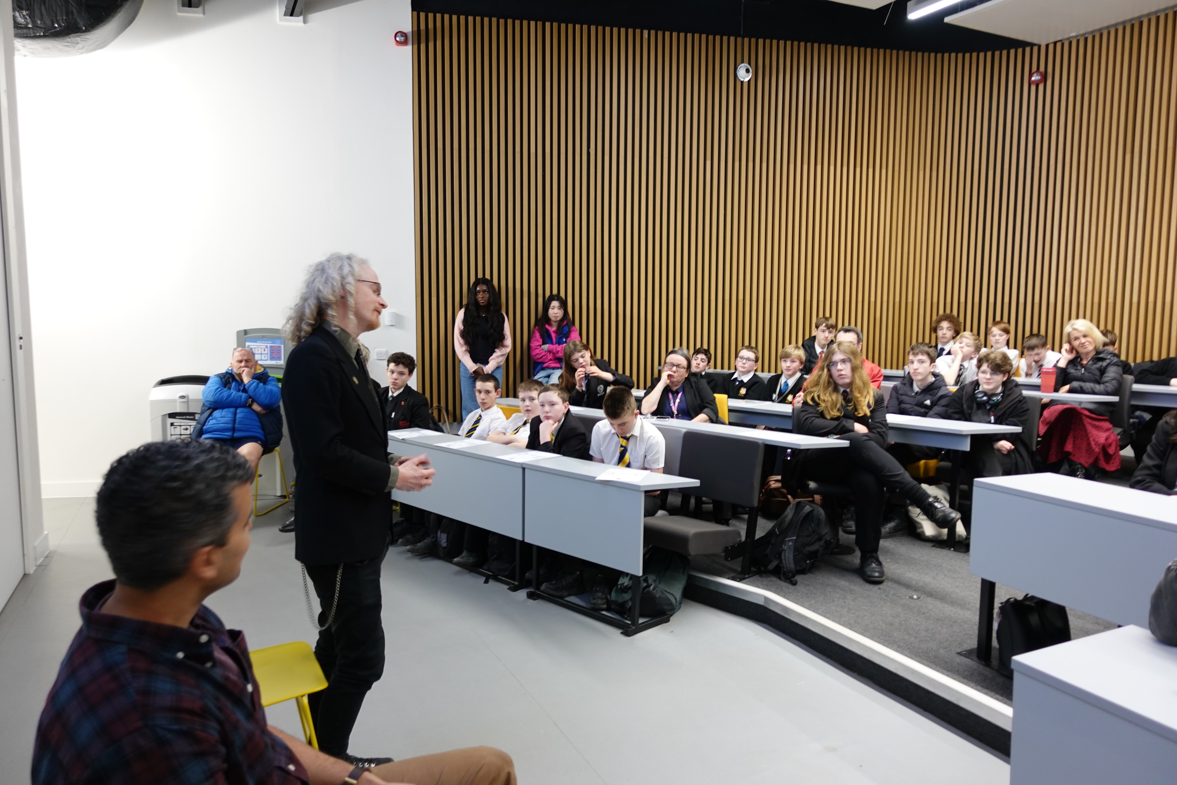 Guest speaker presenting to students