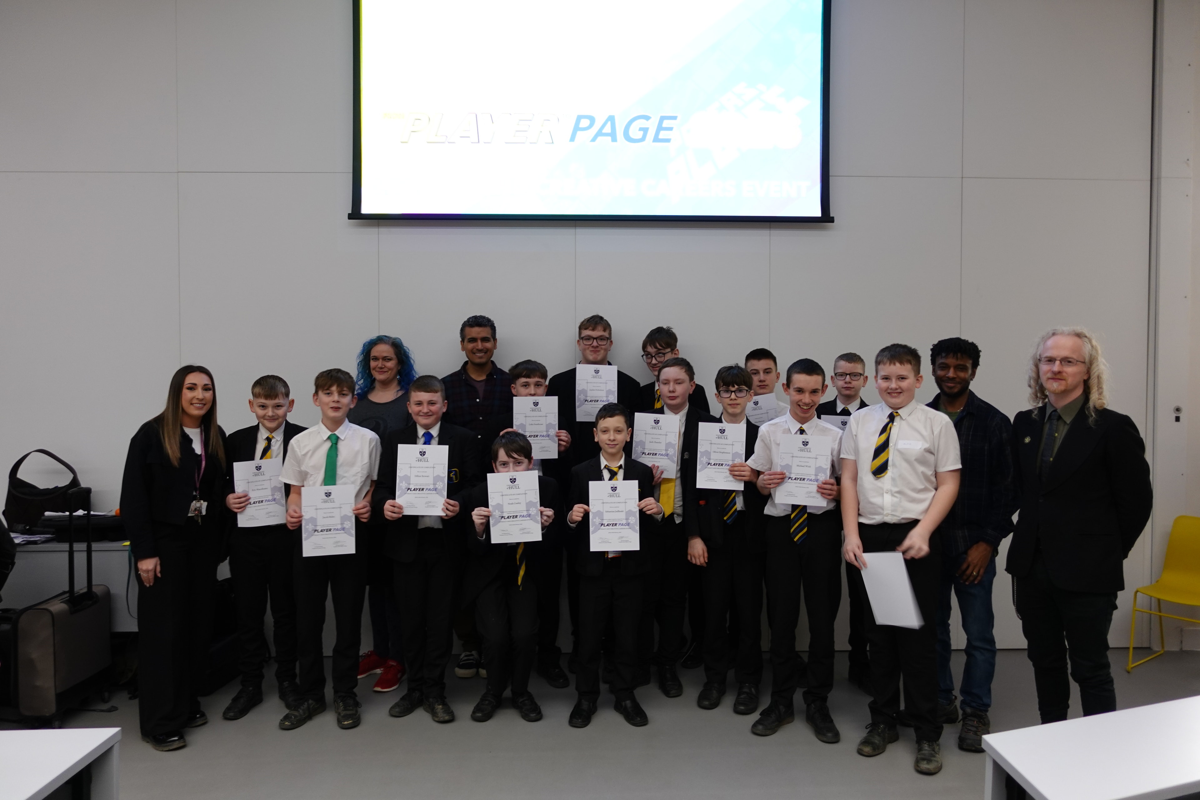 Winifred Holtby School students with certificates