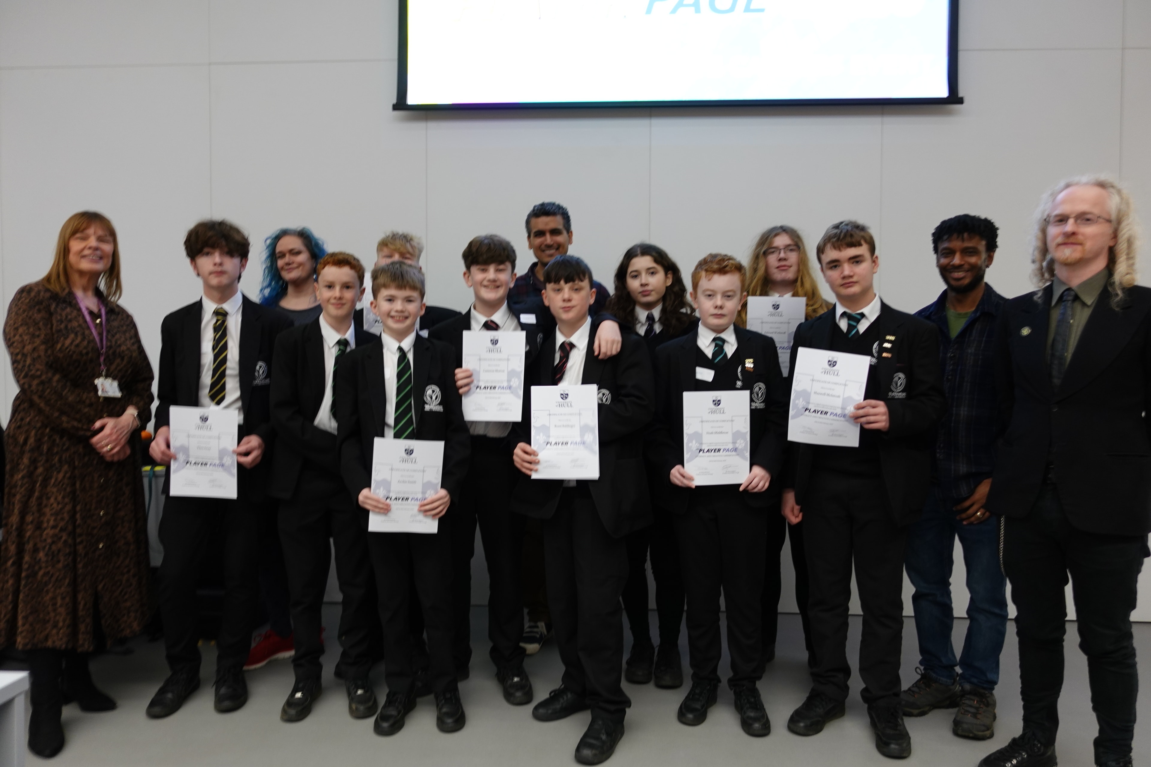 Wolfreton School students with certificates
